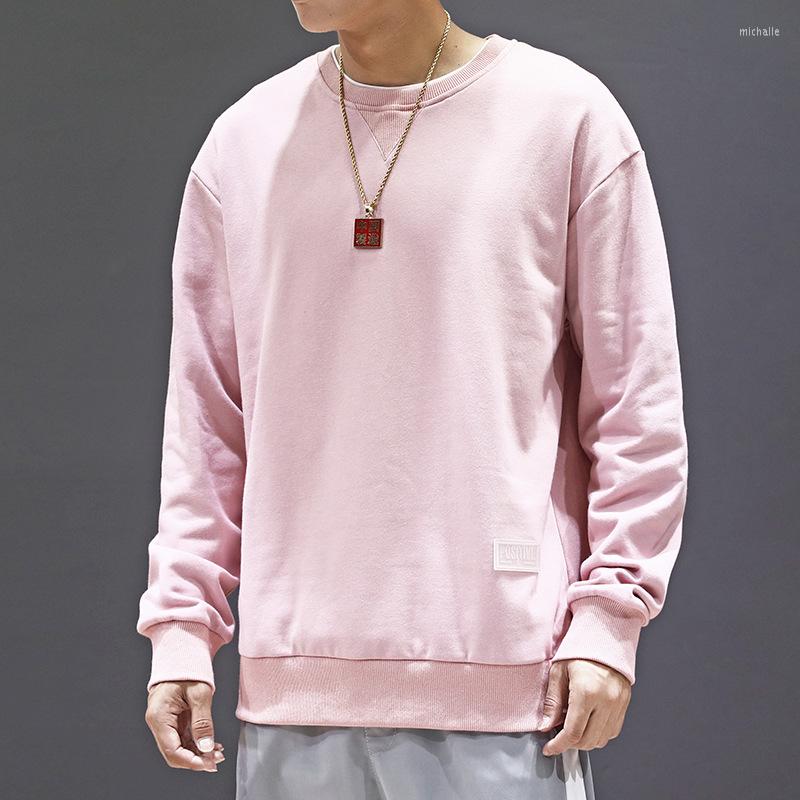 

Men's Hoodies 2023 Autumn & Winter Arrival Men Round Neck Pullover Solid Color Sweatshirt Youth Student Slim Thin, Black
