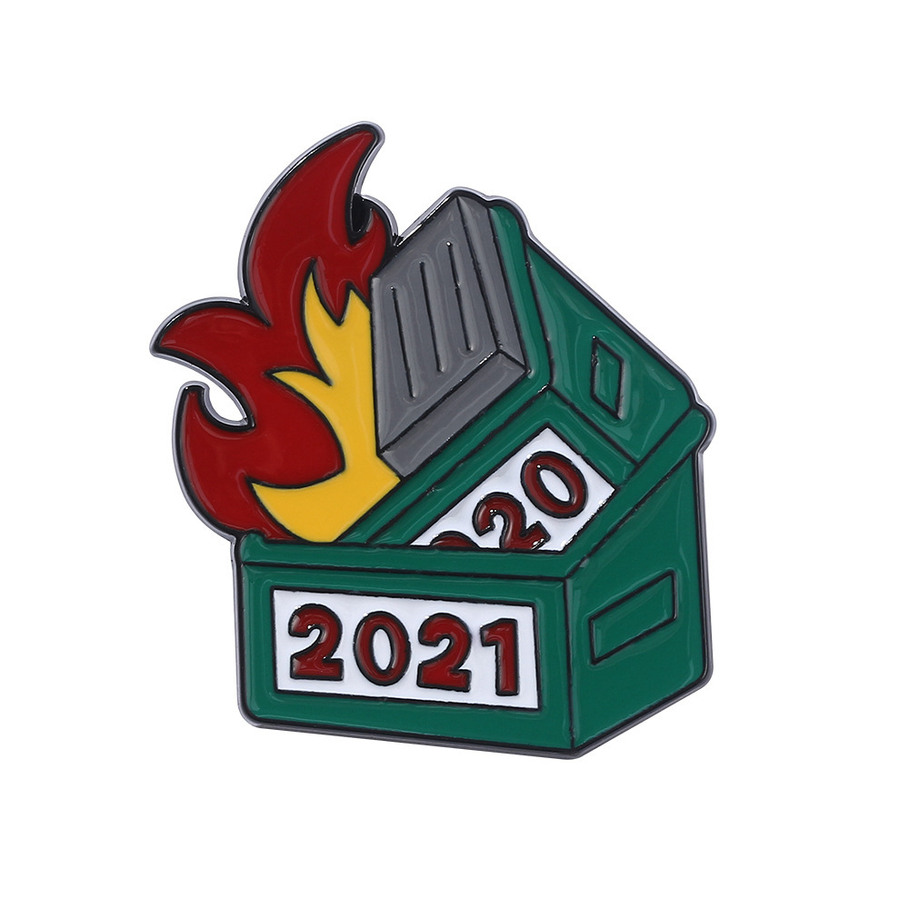 

garbage can fire pin Cute Anime Movies Games Hard Enamel Pins Collect Metal Cartoon Brooch Backpack Hat Bag Collar Lapel Badges, As picture