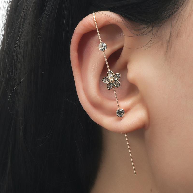 

Stud Earrings Modyle 1 Pc Ear Needle Wrap Crawler Hook For Women Auricle Diagonal Copper Inlaid Zircon Piercing EarringsStud
