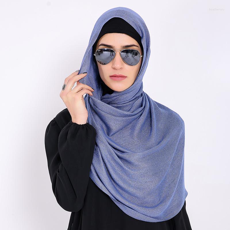 

Ethnic Clothing High Quality Shining Muslim Women Headscarf Head Coverings Hijab Islam Girl's Cap Big Size Solid Color