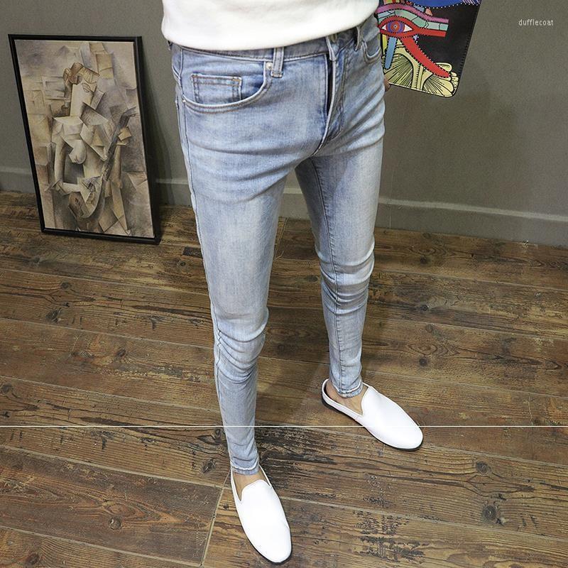 

Men's Jeans Autumn Winter 2023 Fashion Slim Thick Men's Korean Ankle Length Pants Casual All-match, Blue