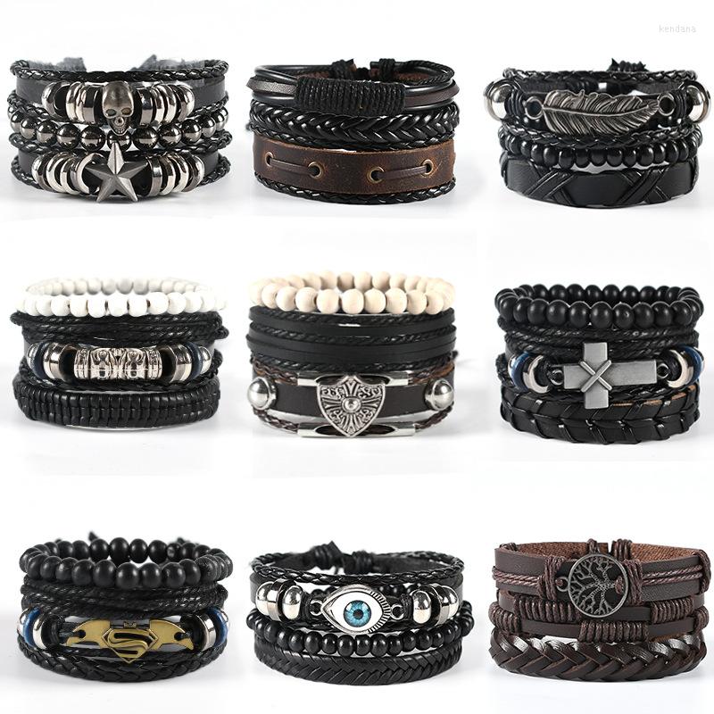 

Charm Bracelets Fashion Wristband Bracelet Magic Eye Leather Genuine Set Bead Evil Charms For Jewelry Making