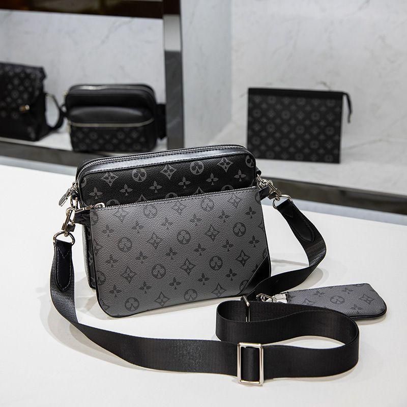 

Designer Backpack Men Leather Backpack TRIO Messenger Fashion Shoulder Bag Women Travel School Bags Man Crossbody Handbags
