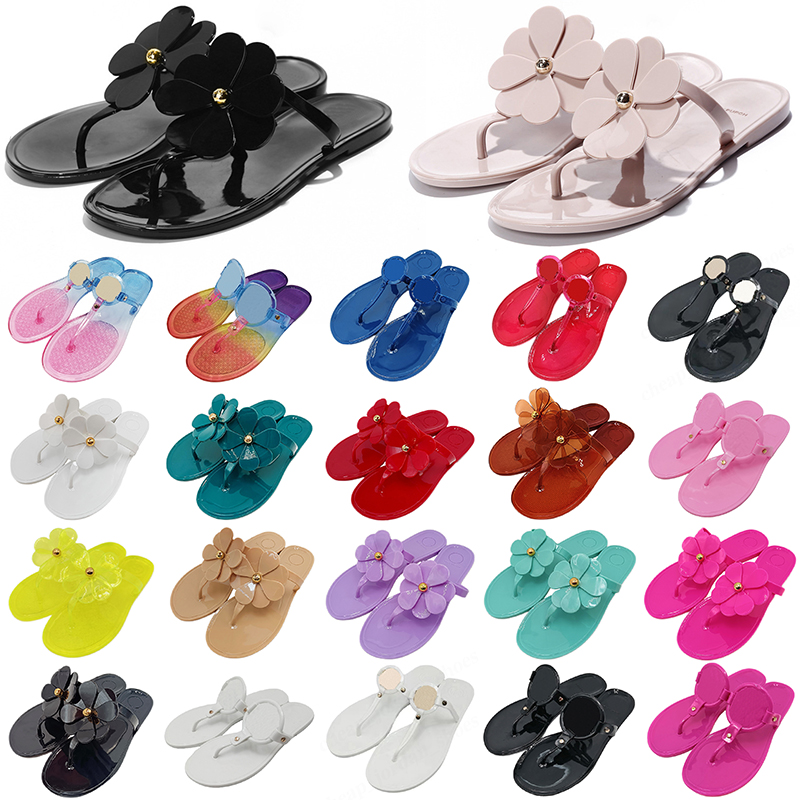 

Designer Womens Sandals Tories Ladies Hollowed Out Rubber Flip Flops Low Heels Black White Purple Rainbow Multicolor Summer Beach Outdoor Slippers, #28
