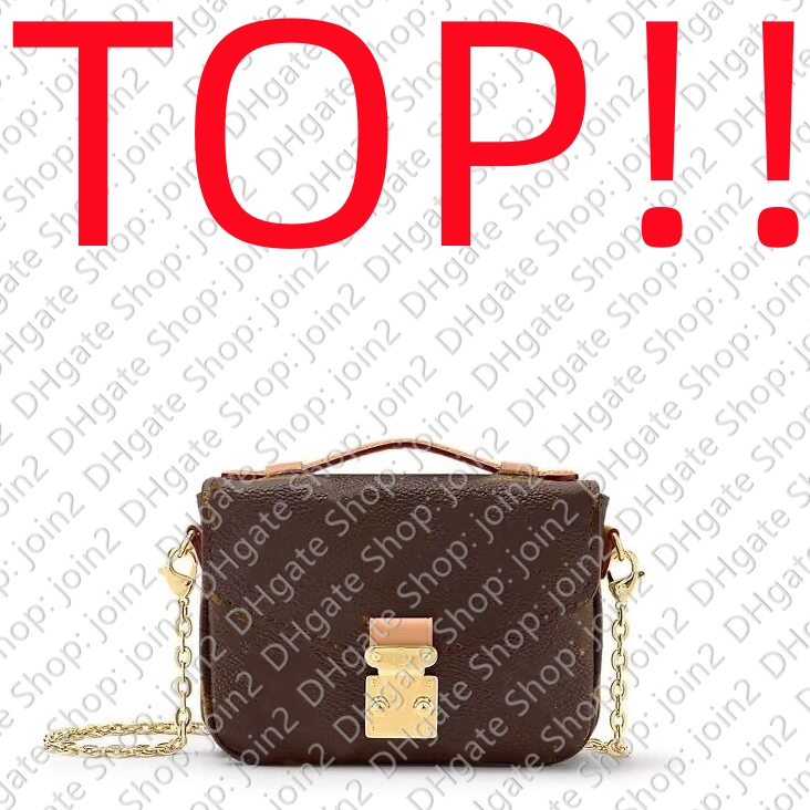 

TOP. M81267 MICRO METISS Cross Body Flap Bag Designer Handbags Totes Wallets Purses Card Holders Satchels, Brown with flowers