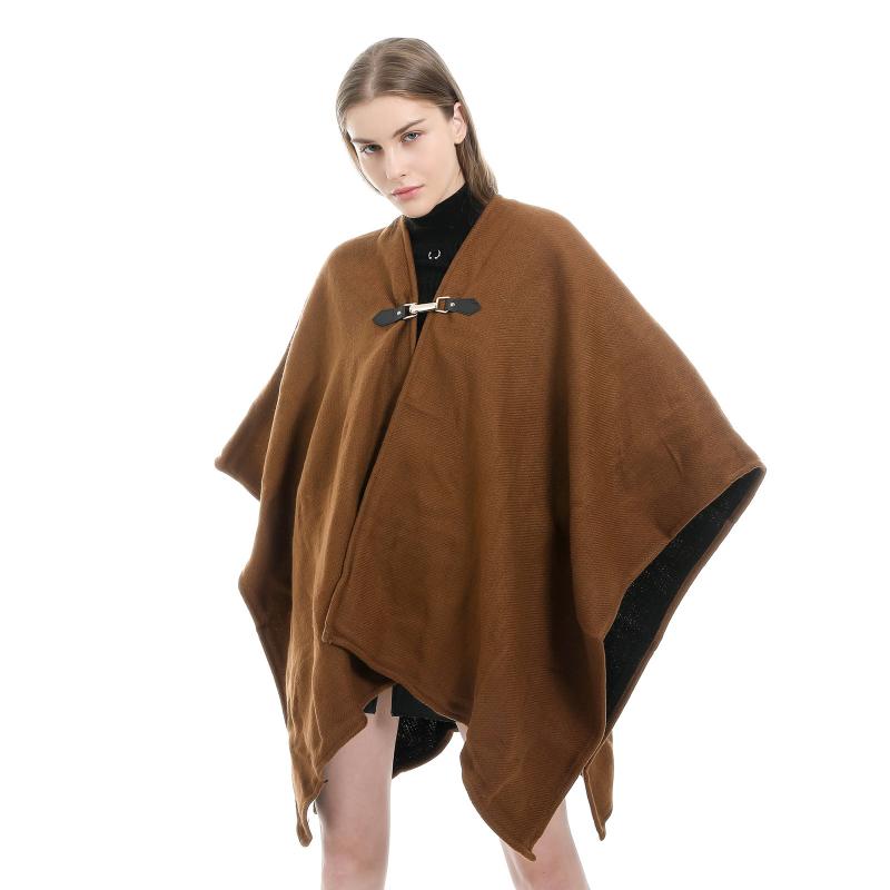 

Scarves Women's Collar Patchwork Lady Imitation Sweater Cape Coat Blanket Shawls For Ladies High Quality Warm Accessories