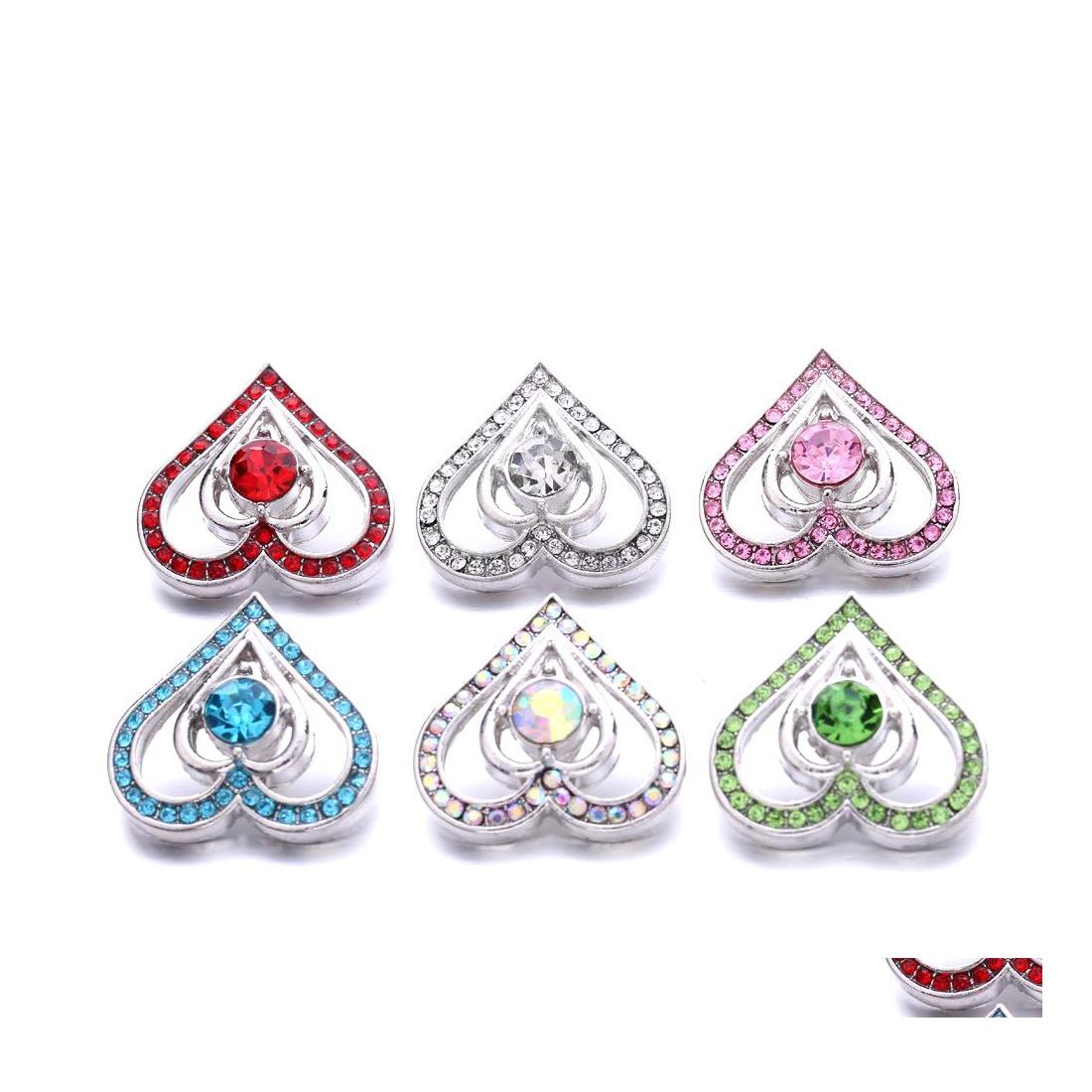 

Clasps Hooks Noosa Hollow Heart Ginger Snap Button Jewelry Findings Crystal Chunks Charms 18Mm Metal Lover Snaps Buttons Factory S Dhct6