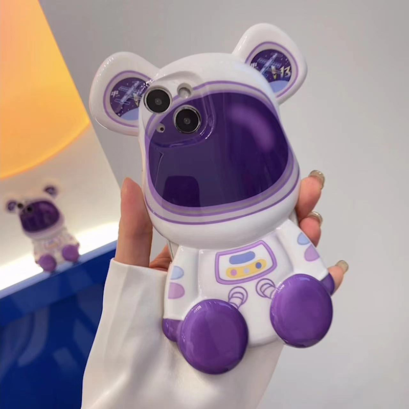 

Designer phone case 3D figurine spaceman 13 Pro Max Cases iphone case 11 all inclusive 12 Pros diagonal rope 14, Purple