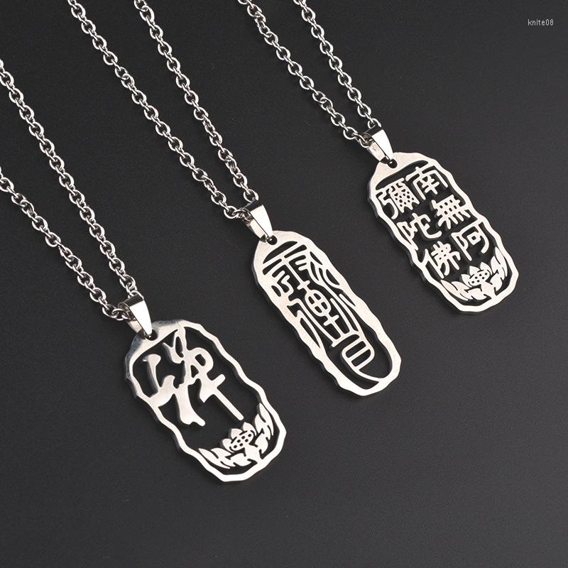 

Pendant Necklaces BOEYCJR Buddhism Rune Mantra Runes Necklace Statement Chain Fashion Energy Lucky Charm For Men Or Women