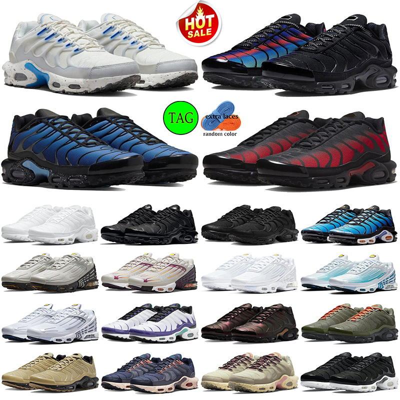 

2023 Tn Plus Running Shoes Tns 3 Terrascape Black Limne Sail Glass University Blue Tan Burgundy Unity Carabiners Tuned III Triple White Laser Blue Men Sports Sneakers, #25 40-46