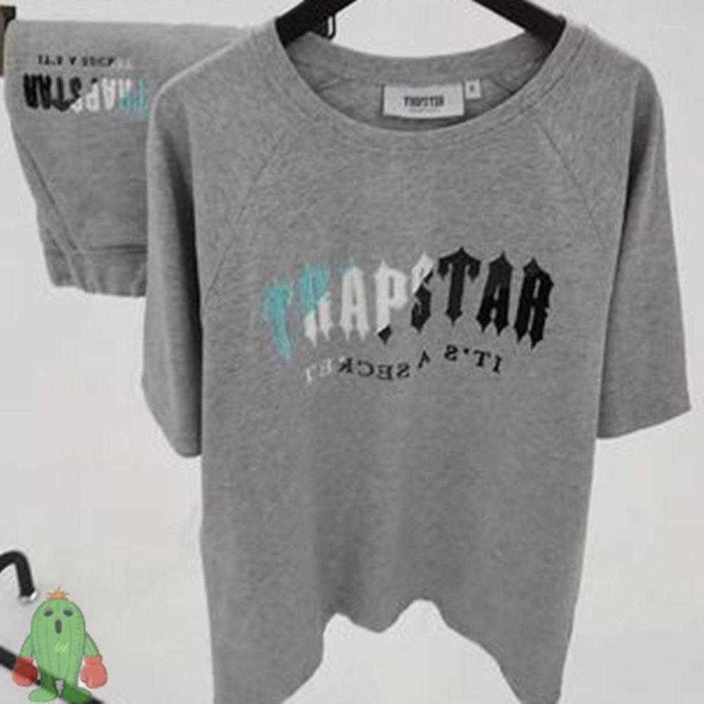 

Men's t Shirts Suit Trapstar T-shirts Ser Round Neck Short Sleeve Towel Embroidery Hip-hop Skateboard Tops Basketball Shirt Shortskmwb