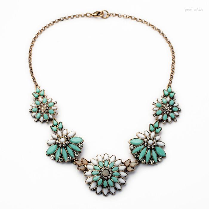 

Choker Top Statement 2014 Arrival Resin Zinc Alloy Blue And Orange Women Flower Shape Opaque Bohemia Chokers Necklace