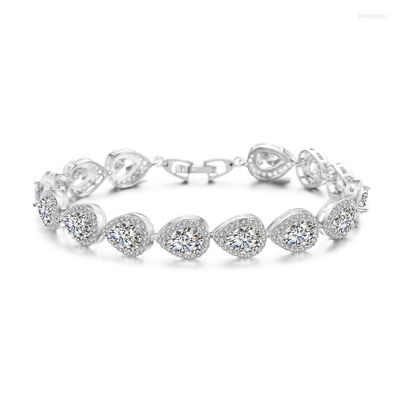 

Strand Drop Ship 2023 Luxury 17-18CM Heart Bracelet Bangle For Women Evening Dress Bridal Jewelry Anniversary Gift Christmas