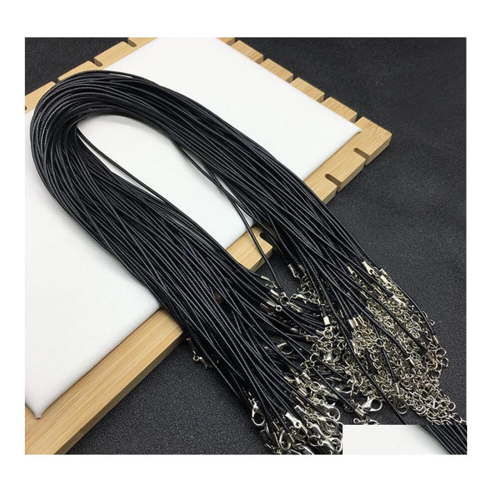

Chains Black Leather Cord 45Cm Chain Necklace Rope Pendant Jewelry Accessory Drop Delivery Necklaces Pendants Dhwfw