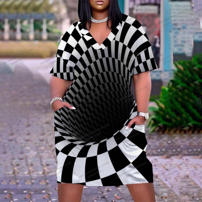 

Party Dresses Funny Summer Dress Women's Fashion Three Dimension Casual Short Sleeve Sexy Dizzy Evening Vertigo Sundress, Lqf5d2202124