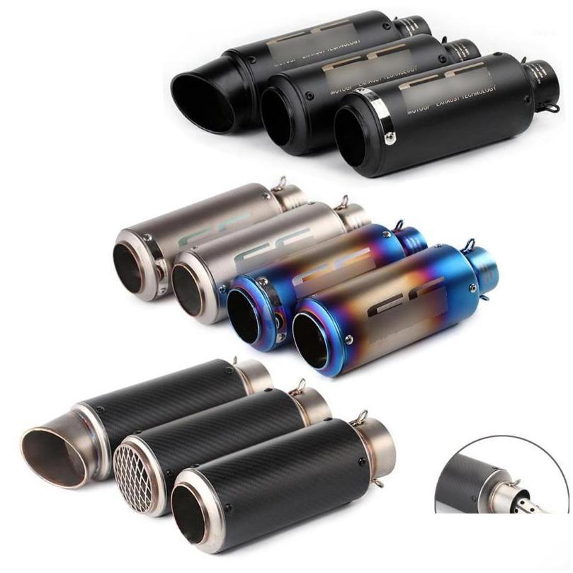 

Car Dvr Exhaust Pipe 51Mm 60Mm Motorcycle Muffler Carbon Fiber Escape Db Killer Dirt Bike Scooter For Sc Project Bws Pcx1 Drop Deliver Dho7V