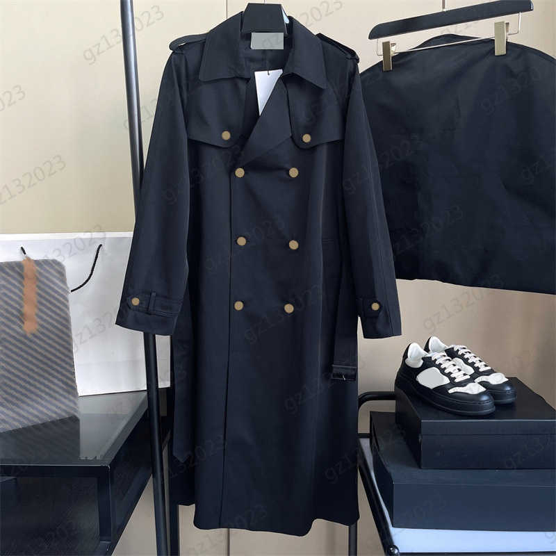 

Luxury Trench Coat Custom Double-breasted Button-down Lapel Long-sleeved Jackets Shoulder Buckle Design Fashion Designer Mid-length Style Women Clothing