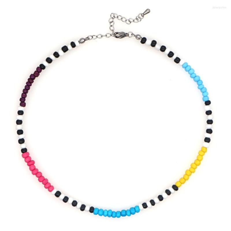 

Choker Go2Boho Beaded For Women Simple Necklace Multicolor Beads Chokers Boho Jewelry Fashion Necklaces Stainless Steel Clasp