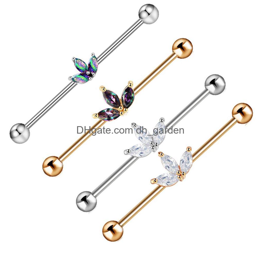 

Plugs Tunnels 14G Surgical Steel Industrial Barbell For Women Men Cartilage Earring Ear Body Piercing Jewelry 1 1/2 Inch 3 Dhgarden Dhxul