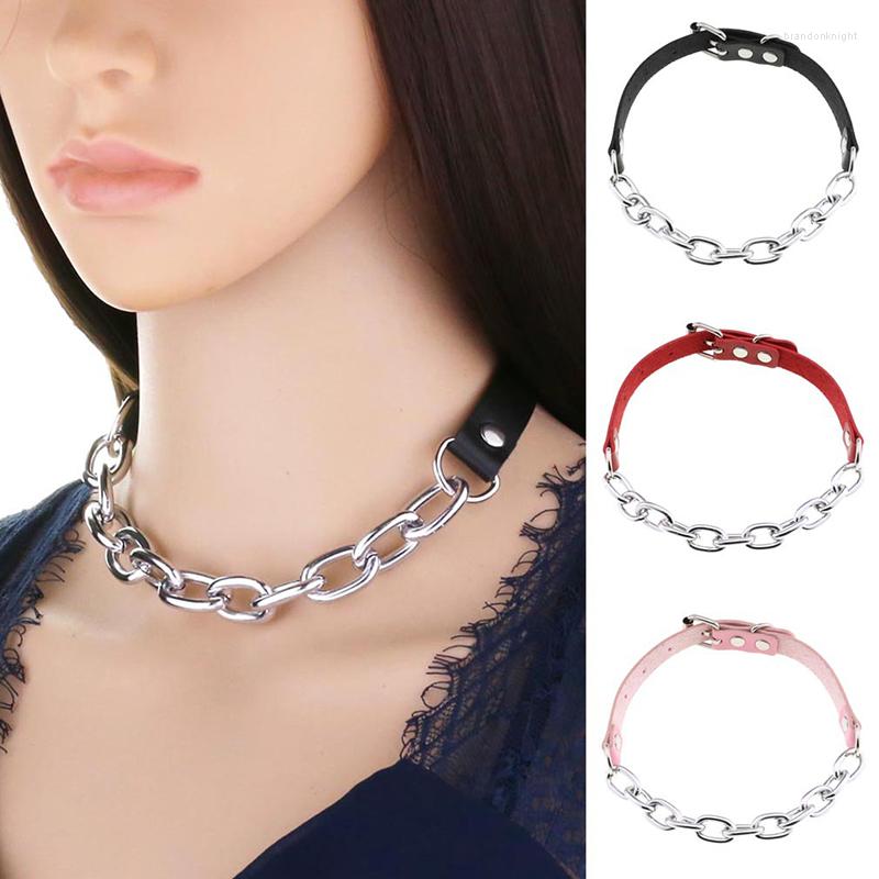

Choker Punk Rock Chain Women Men Chocker PU Leather Necklace Gothic Jewelry Girls Festival Goth Accessories