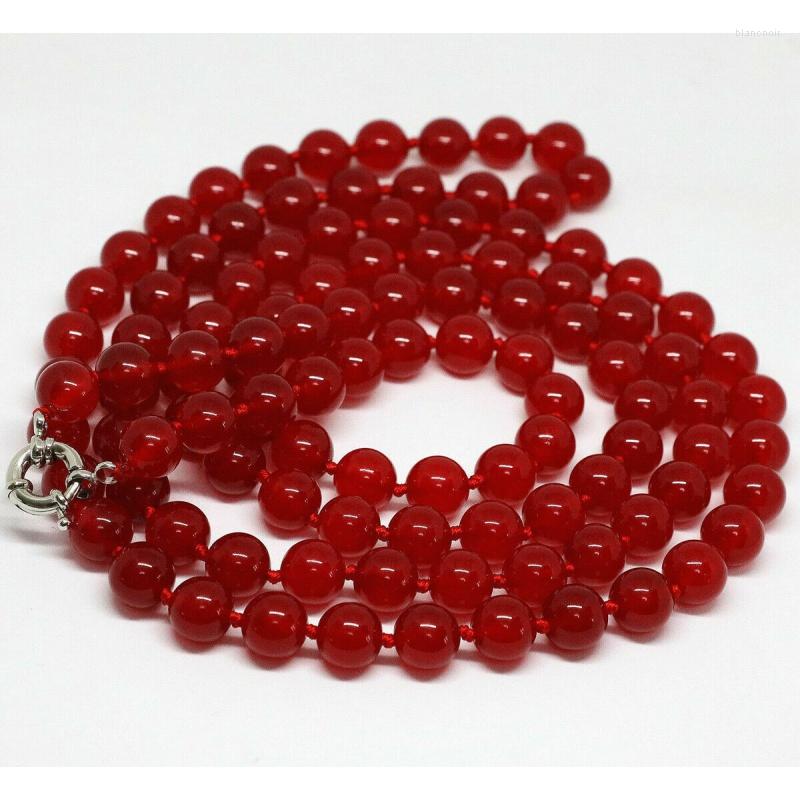 

Chains Long 36" 6/8/10/12/14mm Red Ruby Gemstone Round Beads Necklace