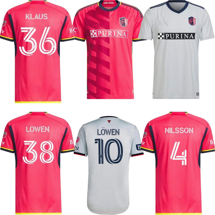 

2023 2024 St. L ouis City SOCCER JERSEYS HOME Away NEW st Louis''RED' SC white NILSSON 4 KLAUSS 36 NELSON GIOACCHINI VASSILEV BELL PIDRO FOOTBALL SHIRTwhite