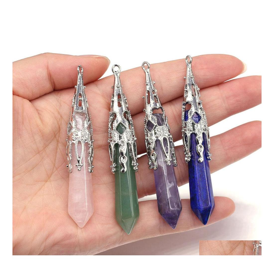 

Charms Natural Stone Chakras Cone Hexagon Pendum Pendant Rose Quartz Healing Reiki Crystal Finding For Diy Necklaces Yzedibleshop Dr Dhar8