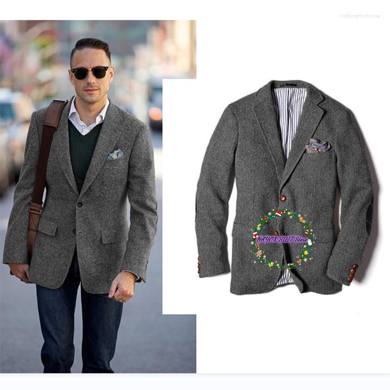 

Men' Suits Vintage Tweed Men' Jacket Slim Fit Herringbone Man Blazers Sets Custom 2 Buttons Wedding Costume Homme, Green