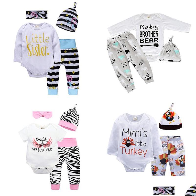 

Clothing Sets Baby Threepiece Sequins Rompers Children Jumpsuits For Boys Girls Shorts Hairband Hats Tops 6M3T Drop Delivery Kids Mat Dhpo1, Remark or randomly sended color
