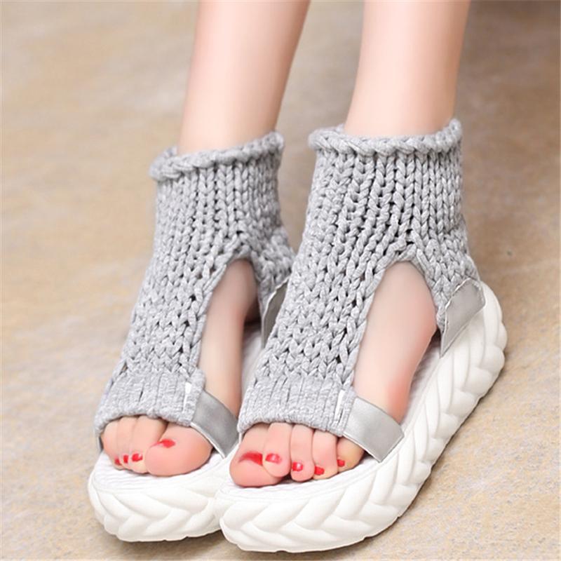 

Sandals Good-product Fashion Style Shoes Woman Women's Knitted KP1840