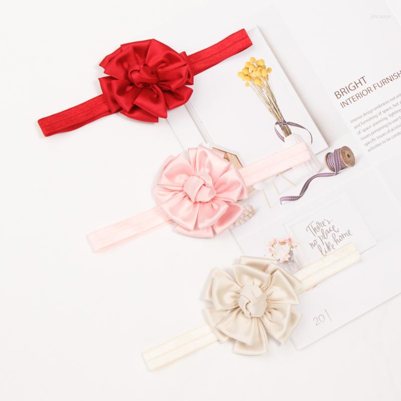 

Hair Accessories 1 PCS Flower Headband For Baby Girls Headwear Bithday Gift 100 Day Present Soft Elastic, Red