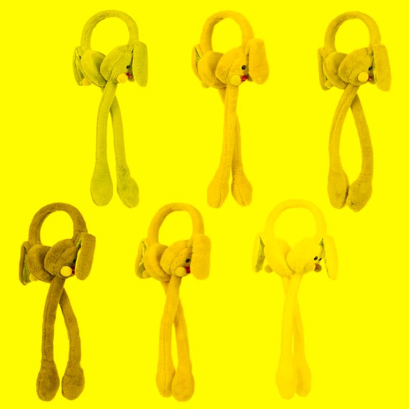 

Berets Cycling Cartoon Winter Soft Fluffy Ladies Children Moving Ears Plush Earmuffs Warm EarsBerets BeretsBerets, Beige