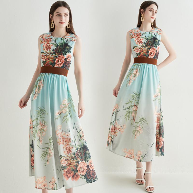 

Casual Dresses French Sweet Flounced Sdge Gauze Floral Summer Women Dress Two Pieces Vestidos Elastic High Waist Leisure Holliday Fairy Dres, Mixed color