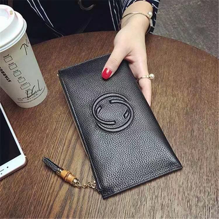 

Genuine cow leather zipper tassel women designer wallets super thin lady fashion casual zero purses female popular phone clutchs, Grey