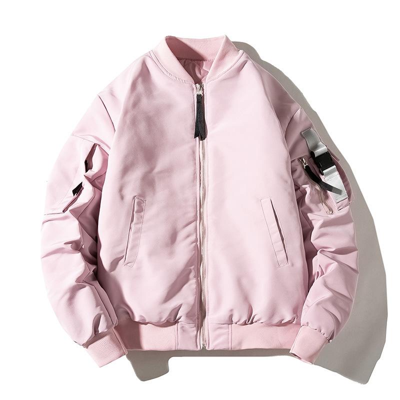 

Women's Jackets Autumn And Winter Couple Windbreaker Coat XL Style Bomber Jacket Thick Pink, Black