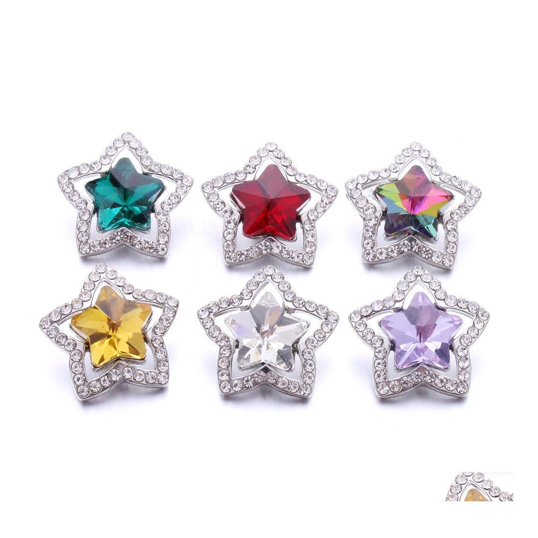 

Clasps Hooks Wholesale Rhinestone Flower Ginger Snap Button Jewelry Findings Zircon Chunks Charms 18Mm Metal Snaps Buttons Factory Dh4V6