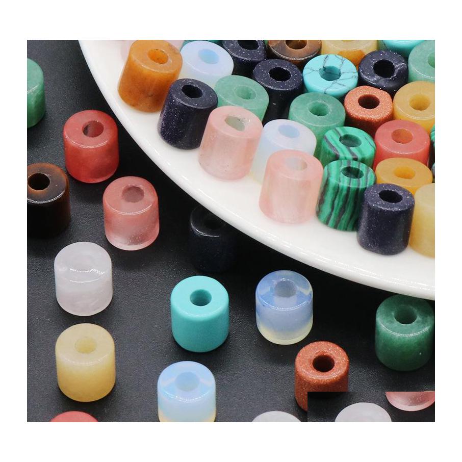 

Stone M Large Hole Cylindrical Loose Beads Natural Crystal 9X9Mm Topaz Quartz Healing For Jewelry Making Dhseller2010 Drop Delivery Dhigj