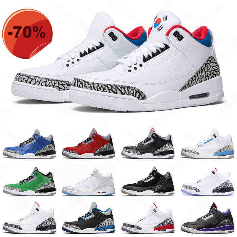 

Sandals new men 2023 basketball shoes 3s jumpman 3 Cardinal Red Pine Green Racer Blue Cool Grey Hall of Fame Court Purple Laser Orange mens trainers