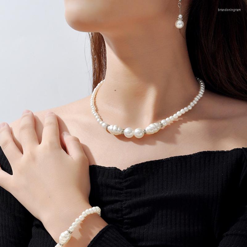 

Necklace Earrings Set Bracelet Earring Aesthetic Women Bridal Accessories Wedding Jewelry Decoration For, Picture shown