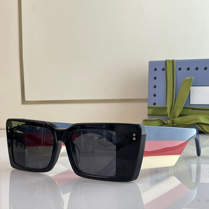 

Classic stripe sunglasses large rectangle plate eye protection frame thick mirror leg fashion gafas de sol women 0543 designer glasses luxury quality eyewear men