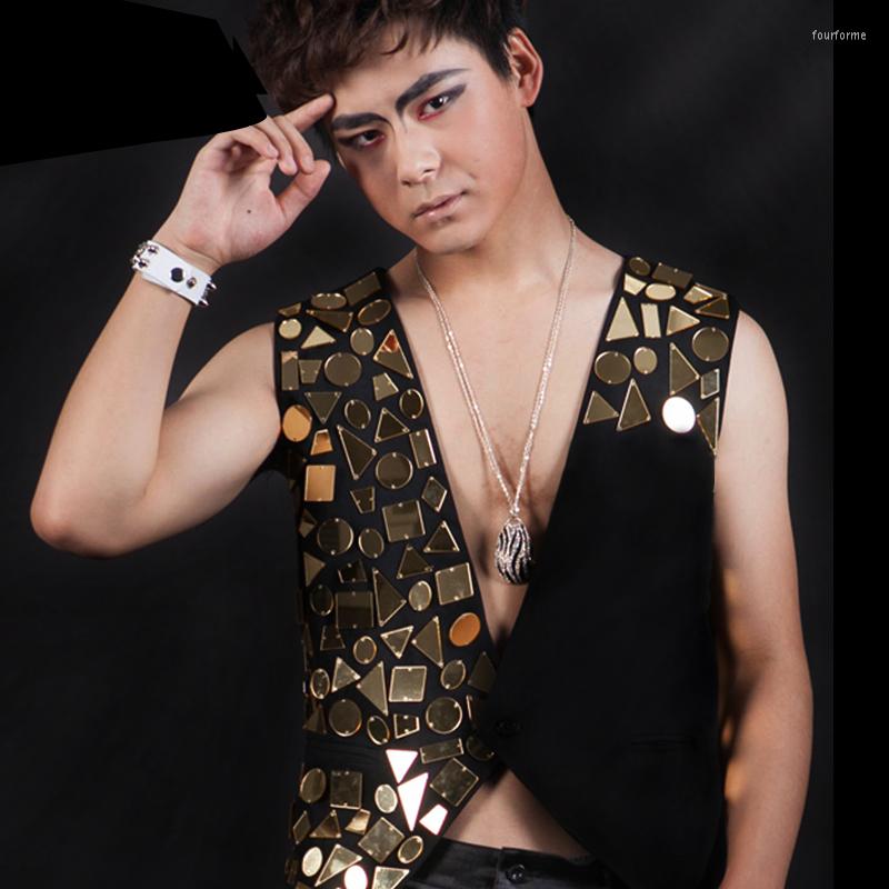 

Stage Wear Fashion Men Jazz Dance Costumes Leopard Print Suit Coat 2 Colors Man Sexy Club Performance Vest Clothing DWY507, As piceure 1