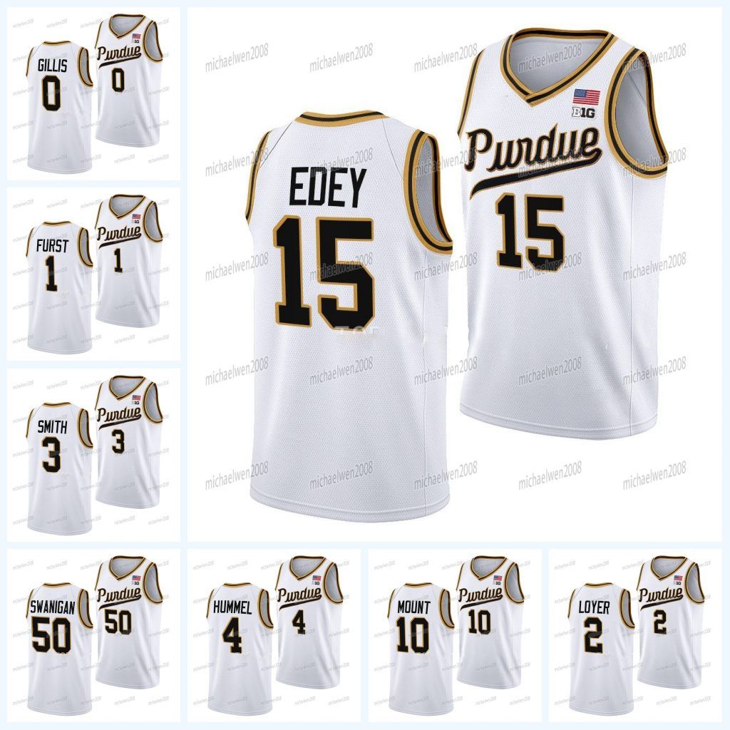 

Custom Purdue Boilermakers Rick Mount-Era Throwback College Basketball Jersey Braden Smith Zach Edey Jaden Ivey Trevion Williams Mason Gillis Fletcher Loyer, White