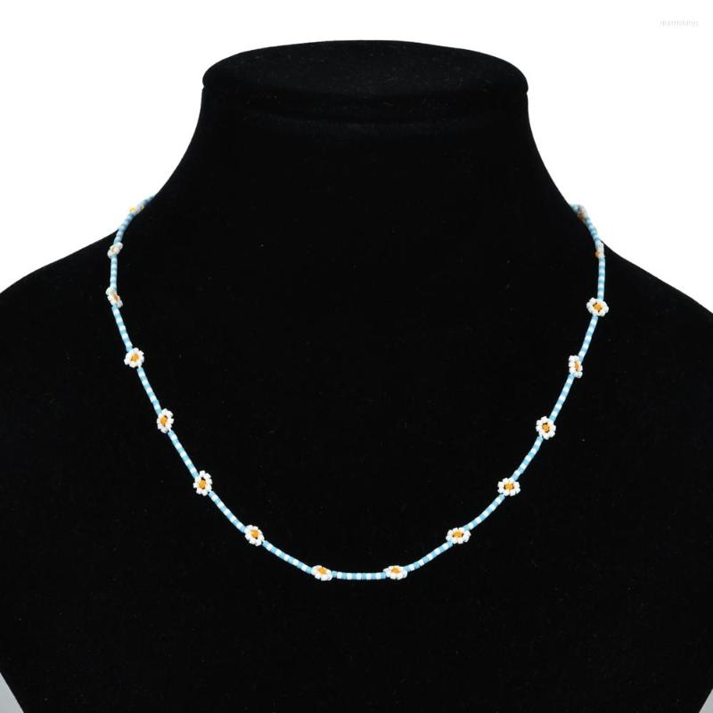 

Choker ZMZY Hand Bohemian Miyuki Bead Flower Necklaces For Women Girl Daisy Creative Party Necklace Female Jewelry