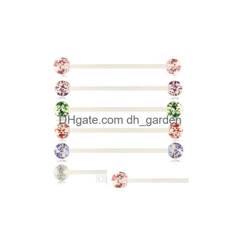 

Tongue Rings 14 Gauge Acrylic Uv Industrial Barbell Piercing Cartilage Earring Helix Conch Ear Tragus Stud Body Jewelry Mix Dhgarden Dhukn