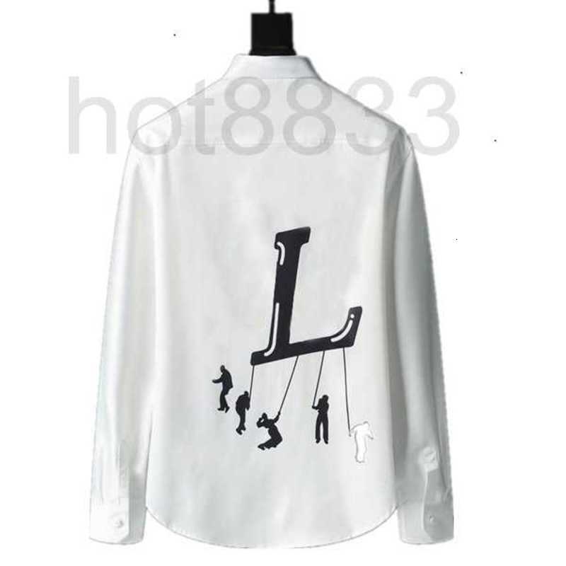 

Men's Casual Shirts Designer Mens Brand Clothing Men Long Sleeve Dress Shirt Hip Hop Style High Quality Cotton Tops -3xl IEEO, White