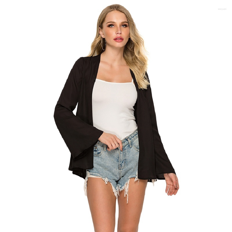 

Women's Knits Open Front Irregular Hem Cardigan Long Sleeve Tops