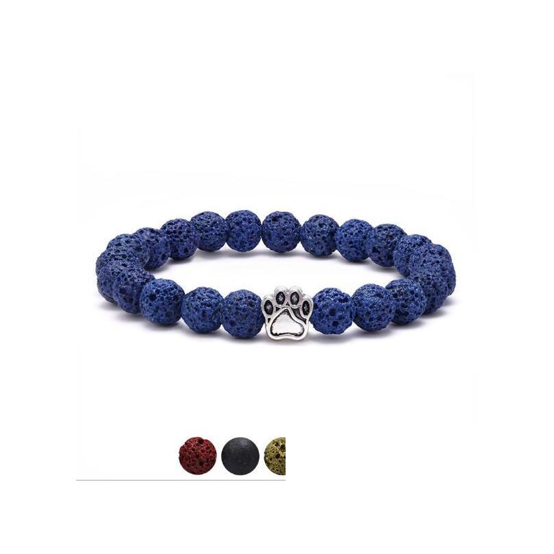

Car Dvr Beaded 7Colors Colourf Black Lava Stone Dog Paw Bracelet Diy Aromatherapy Essential Oil Diffuser For Women Drop Delivery Jewel Dhqyd