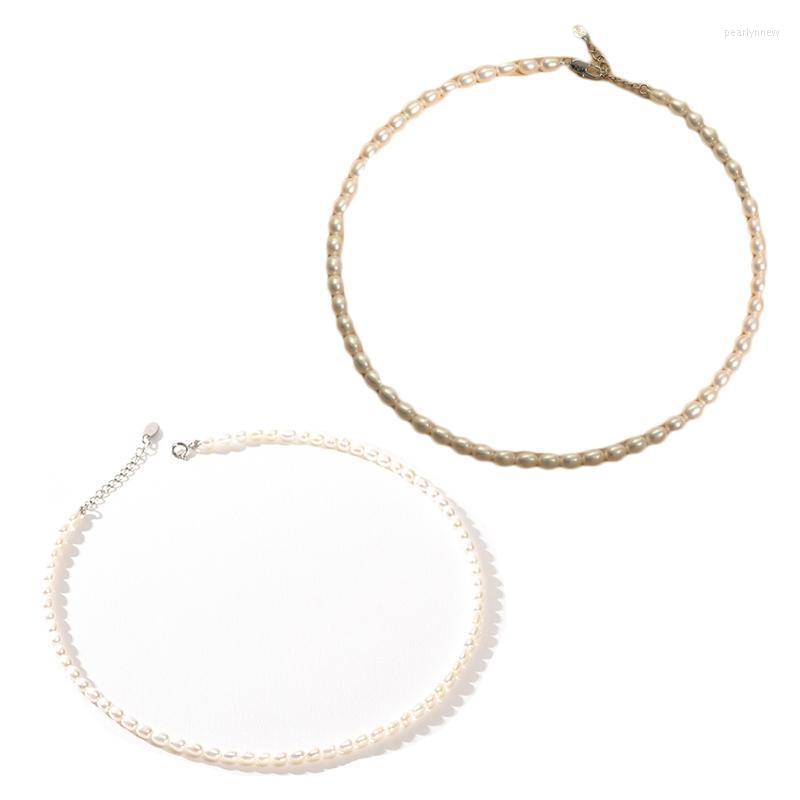 

Choker Chokers Fashion Freshwater Pearl Necklace Elegant Clavicle Chain Oval Beads All Match Streetstyle AccessoriesChokers Pear22