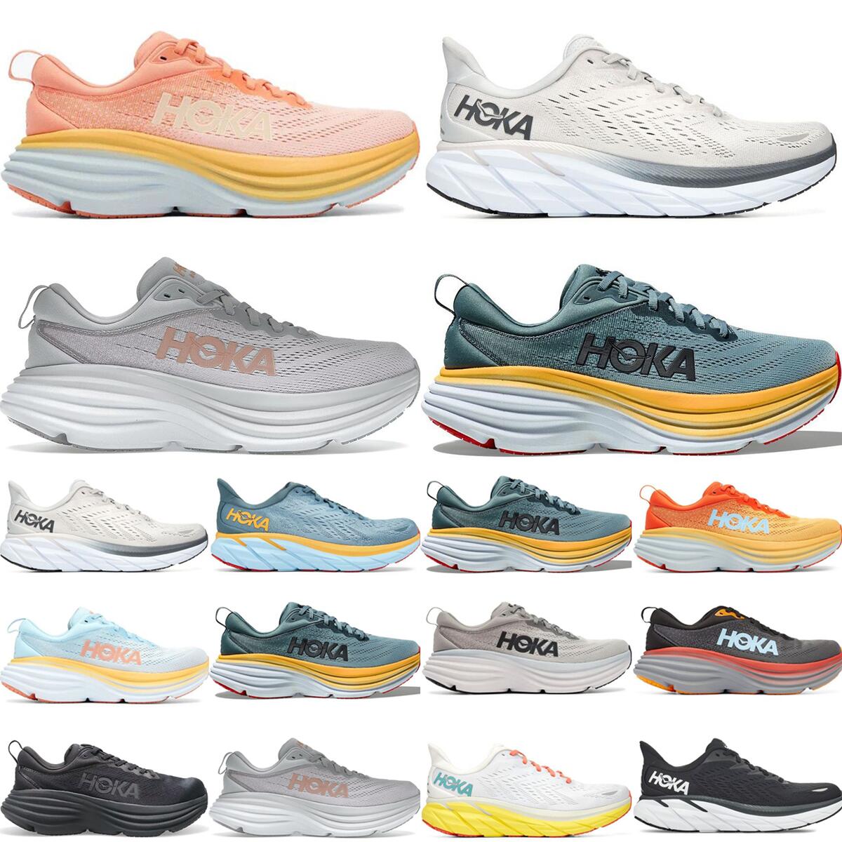 

Running shoes Triple White black women men Lightweight lifestyle absorption Hoka Bondi sneakers sports trainers size eur 36-45