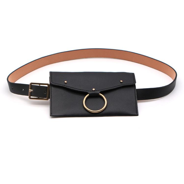 

Waist Bags Woman Bag Wait Pack Money Belt Fanny For 2023 Fashion Black Pu Leather
